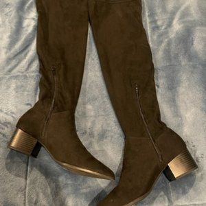 Knee High Black Suede Boots Express  Brand New Never worn Size 9